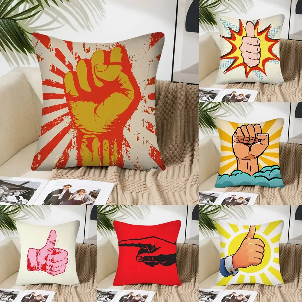 Finger Gesture Pillow Case Fashion Square Pillowcase Bedroom Sofa Room Ins Decoration Leisure