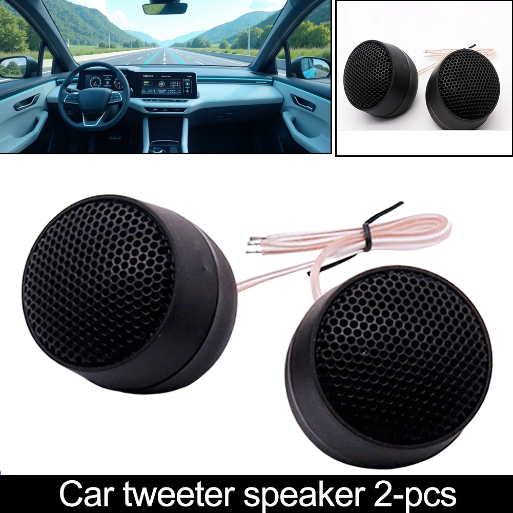 2x Automotive Dome Tweeter Speakers with ABS Material and 18cm Cable for Easy Integration into Car Audio Systems