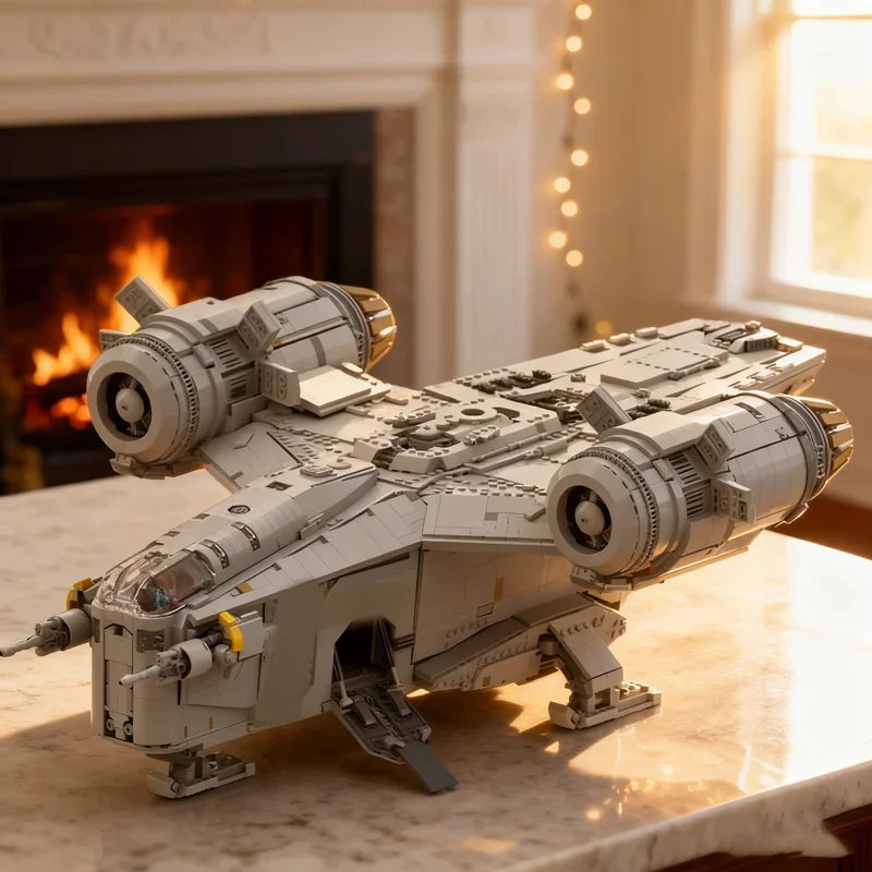 

7086 деталей MOC Razor Crest, модифицированная модель Star Battle UCSed, конструктор, сборные блоки, подарки на Рождество, DIY игрушки, креативные кирпичики для детей