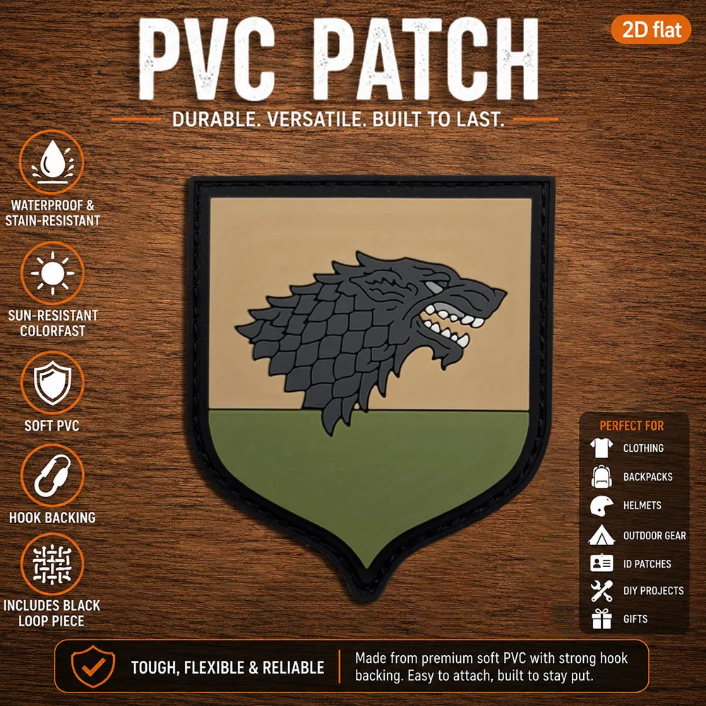 1Pc/2Pcs/3Pcs Optional Shield-Shaped Beast Image Embossed Luminous Armband Pvc Armband Patch Badge Applique Clothing Bag Hat Decoration Patch with Fleece Backing