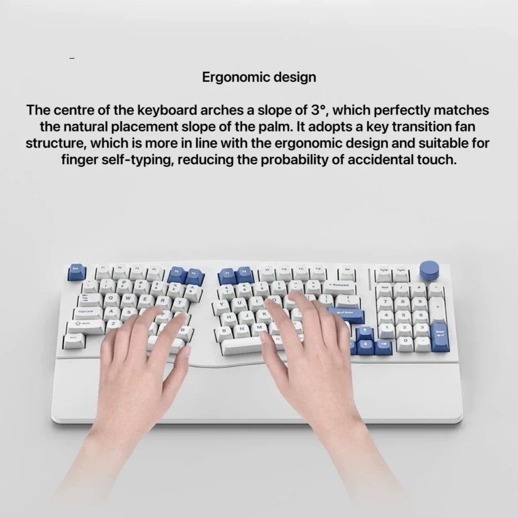 Alice98pro Shaped Ergonomics 3° Slope Full Key Hot Pluggable RGB Lighting Mechanical Keyboard