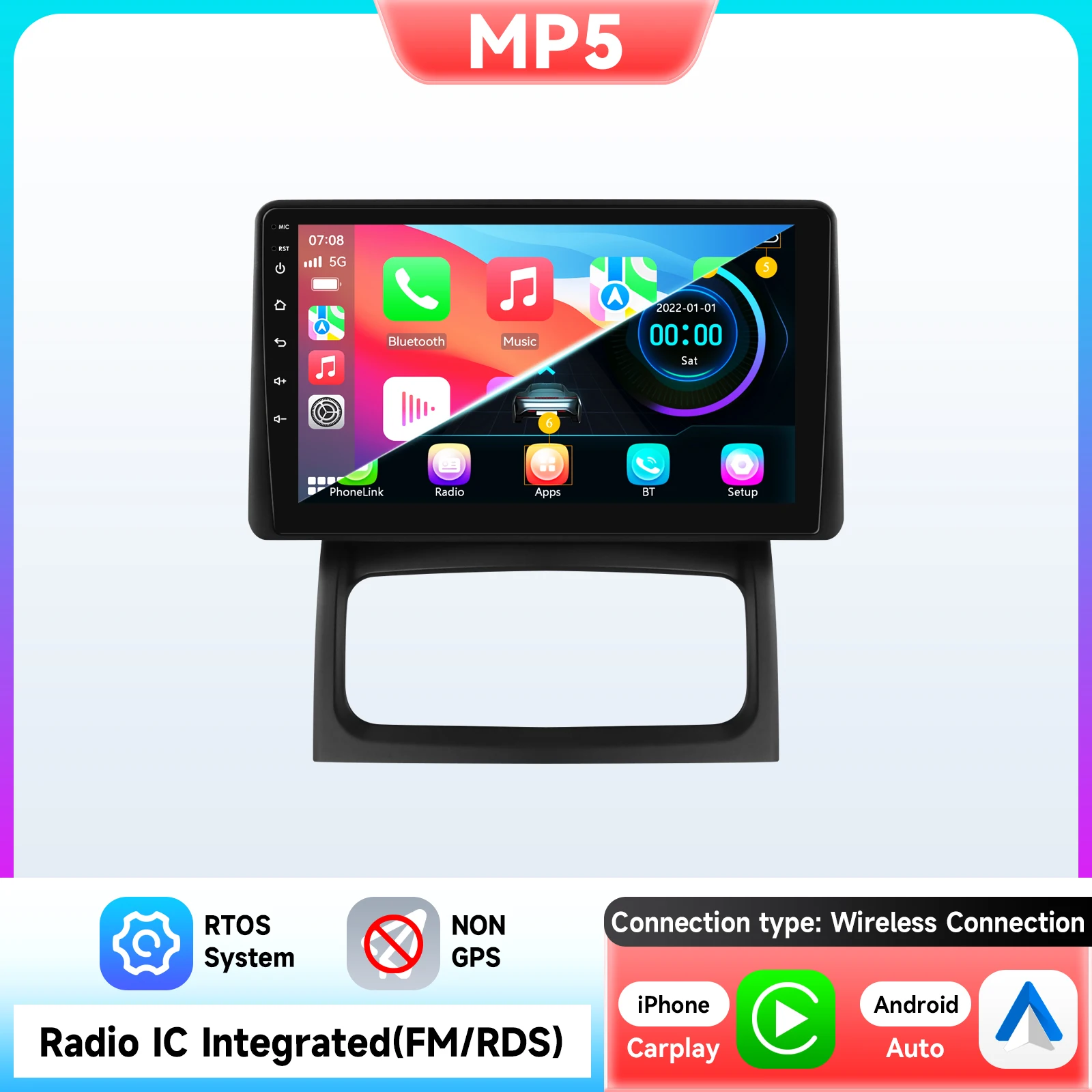 Hizpo 7862 CarPlay voor Renault Clio 2 BB CB 2001-2012 GPS Navigatie Autoradio Video Audio Multimedia Speler BT DSP Stereo WiFi