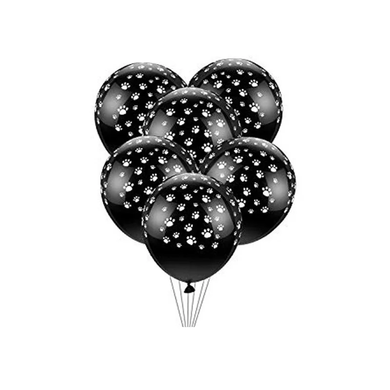 Paws Latex Balloons 10/20/30Pcs White Black Dog Paw Print for Baby Shower Paw Theme Kids Party Decoration Supplies view 6