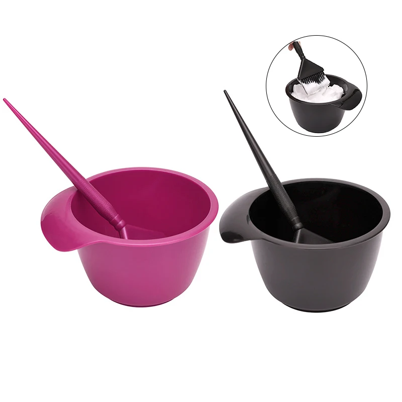 

2PCS Hair Dye Brush Bowl Set Professional Salon Hair Color Mixing Dyeing Kit Hair Tint Dying Coloring Applicator Barber Supplies