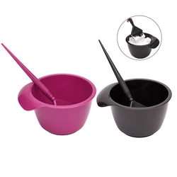 2PCS Hair Dye Brush Bowl Set Professional Salon Hair Color Mixing Dyeing Kit Hair Tint Dying Coloring Applicator Barber Supplies