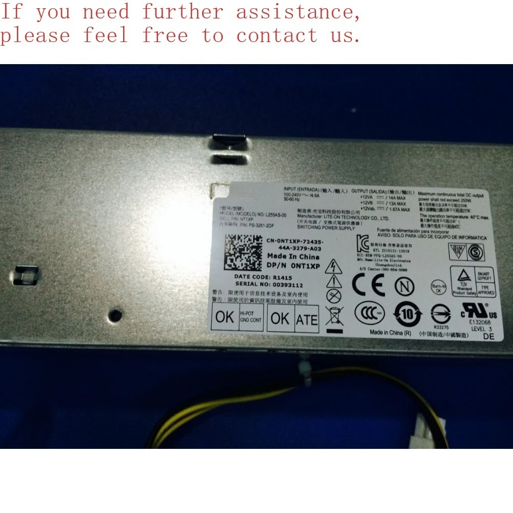 

Для блока питания компьютера 9020SFF 7020SFF 3020SFF AC255ES-00 HU255AS-00