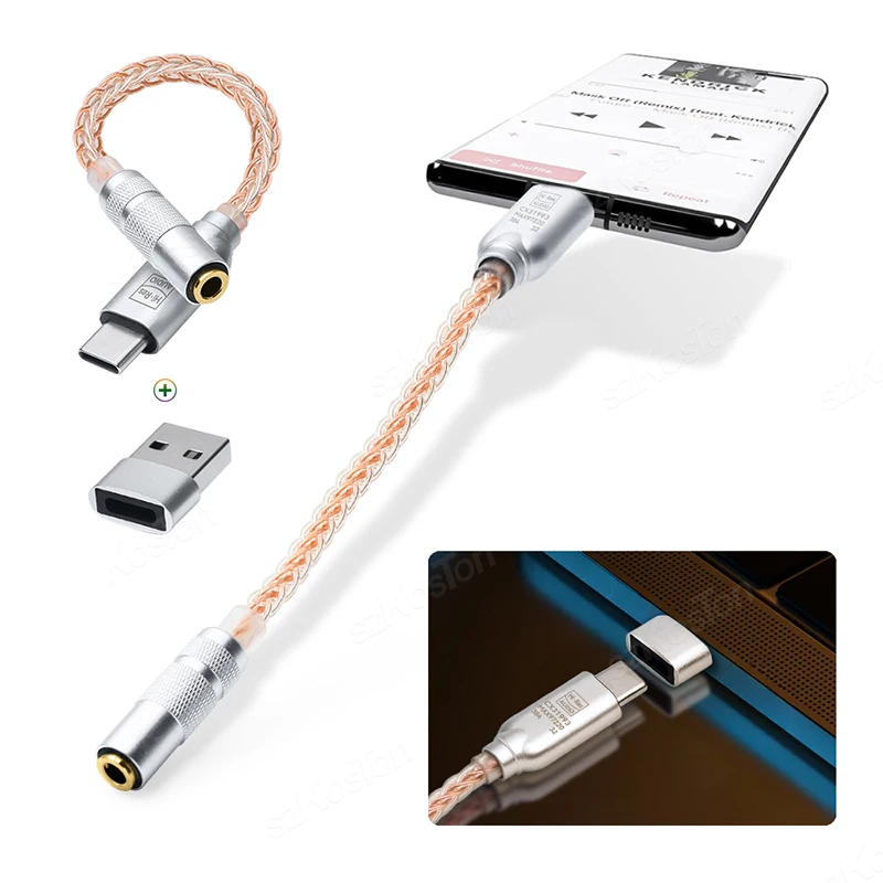 نوع C إلى 3.5 مللي متر مضخم ضوت سماعات الأذن CX31993 MAX97220 رقاقة مزدوجة جهاز فك ترميز الصوت IEM AMP محول الهاتف الذكي آيفون 15 سامسونج