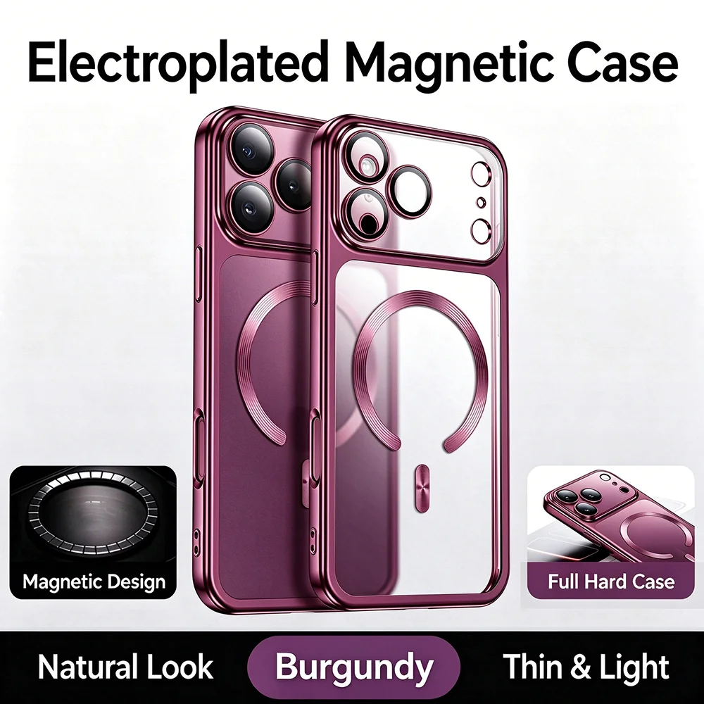 HANNUO For iPhone 18 17 Pro Max Luxury Plating Color Transparent Phone Case Lens Protect Matte Transparent BackPlate Hard Cover