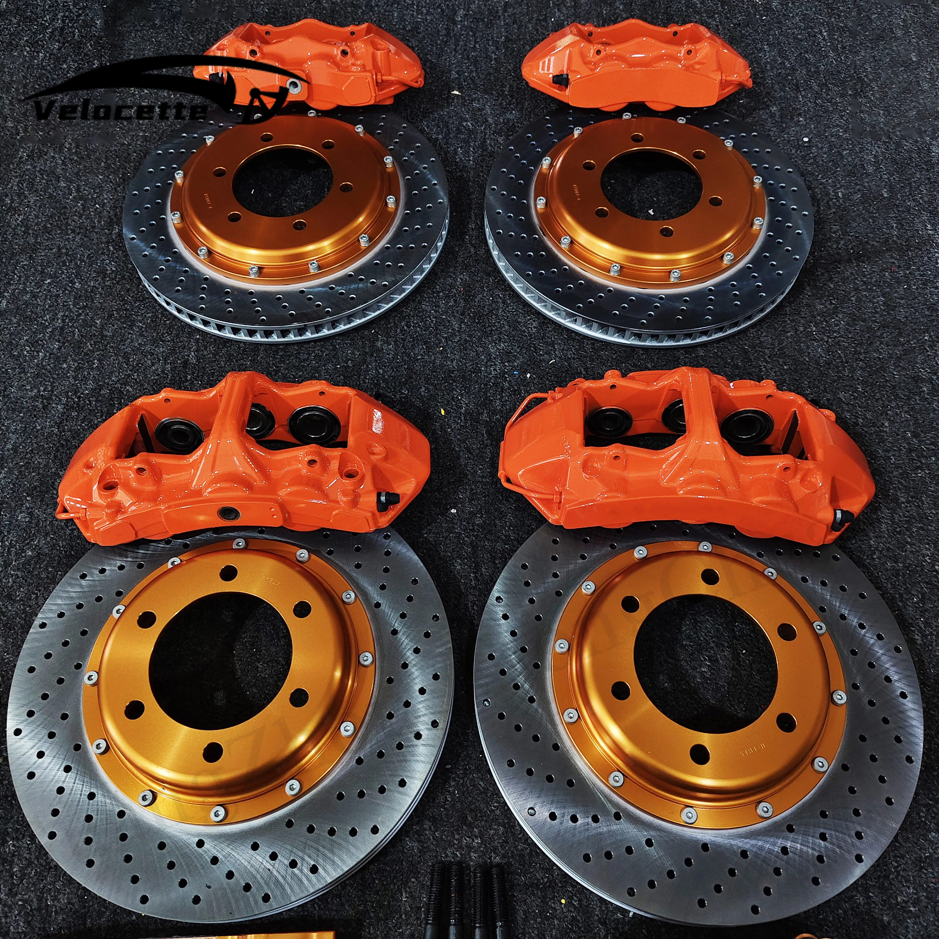 Big Brake 6 Piston Caliper Brake 355 380 Rotor Customizable Color Logo For Toyota Fortuner