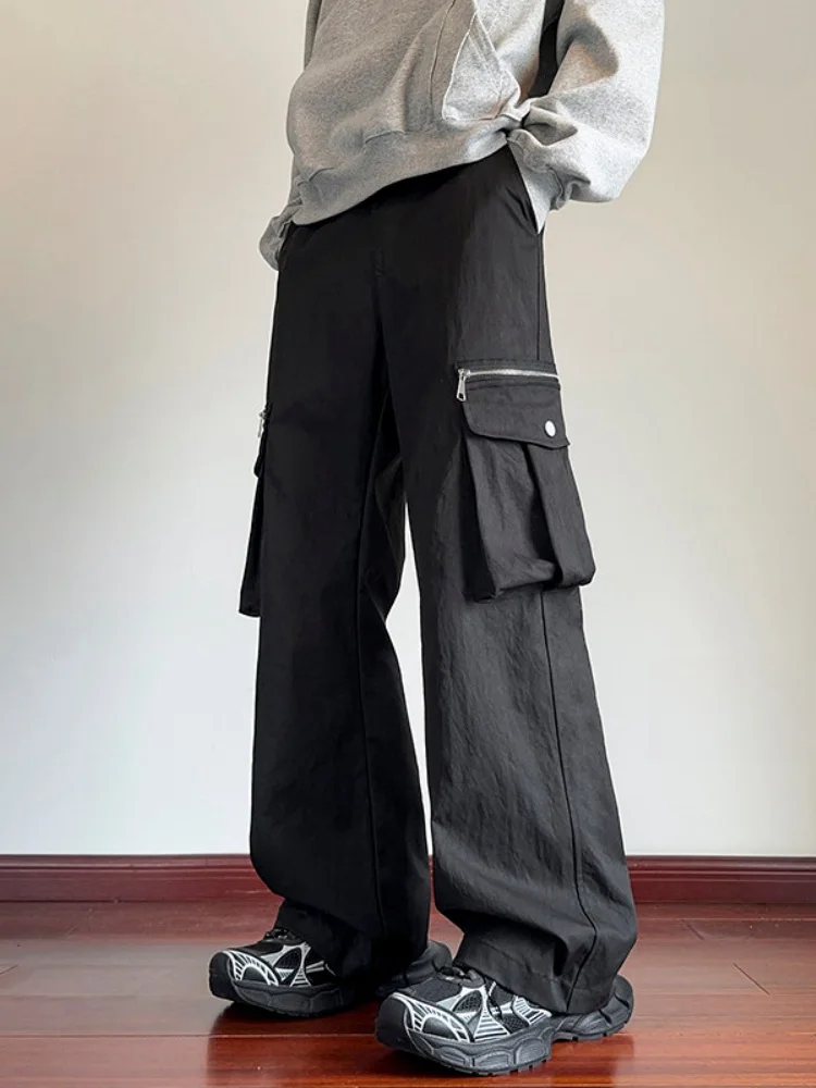 

Мужские брюки American Sle: свободные, прямые, повседневные, для активного отдыха, весна-осень, модные, с множеством карманов