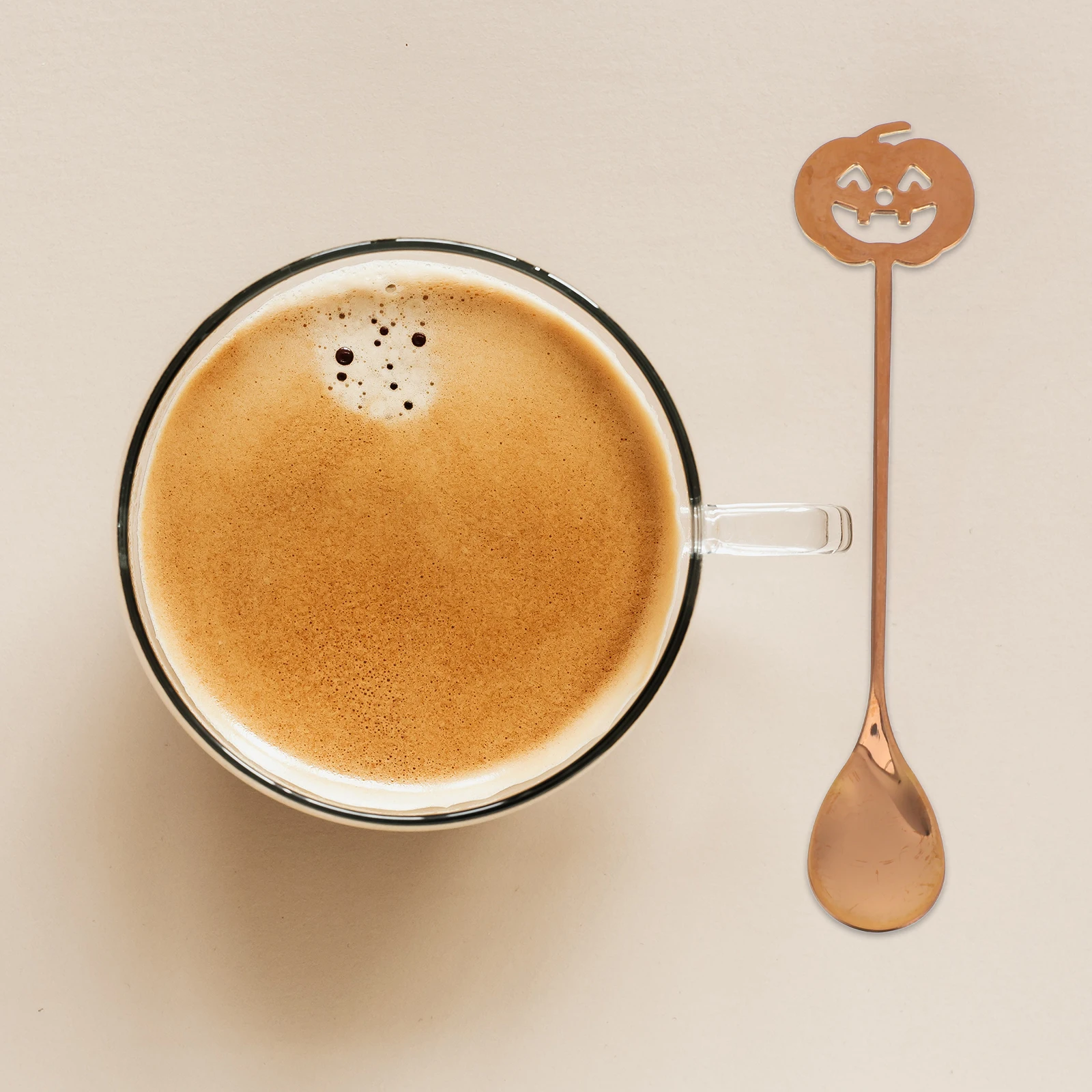 

Halloween Pumpkin Spoon Stainless Steel Dessert Tea Coffee Stirring Tasting Cutlery Tableware Spooky Decoration Black