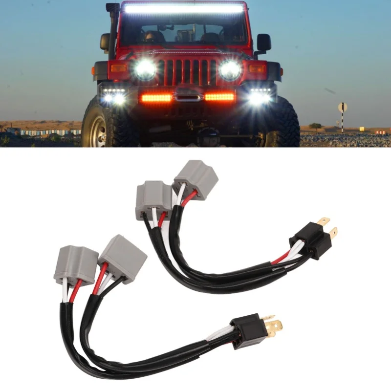 2Pcs 9003 H4 Headlights Wiring Harness Socket Adapter Male To Female 2 Way Splitter Wires For Truck Pickup LED Cable Plug