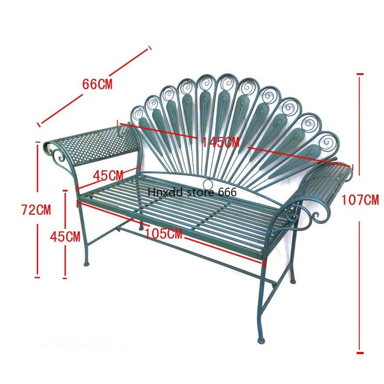 Outdoor single bench backrest balcony peacock modeling