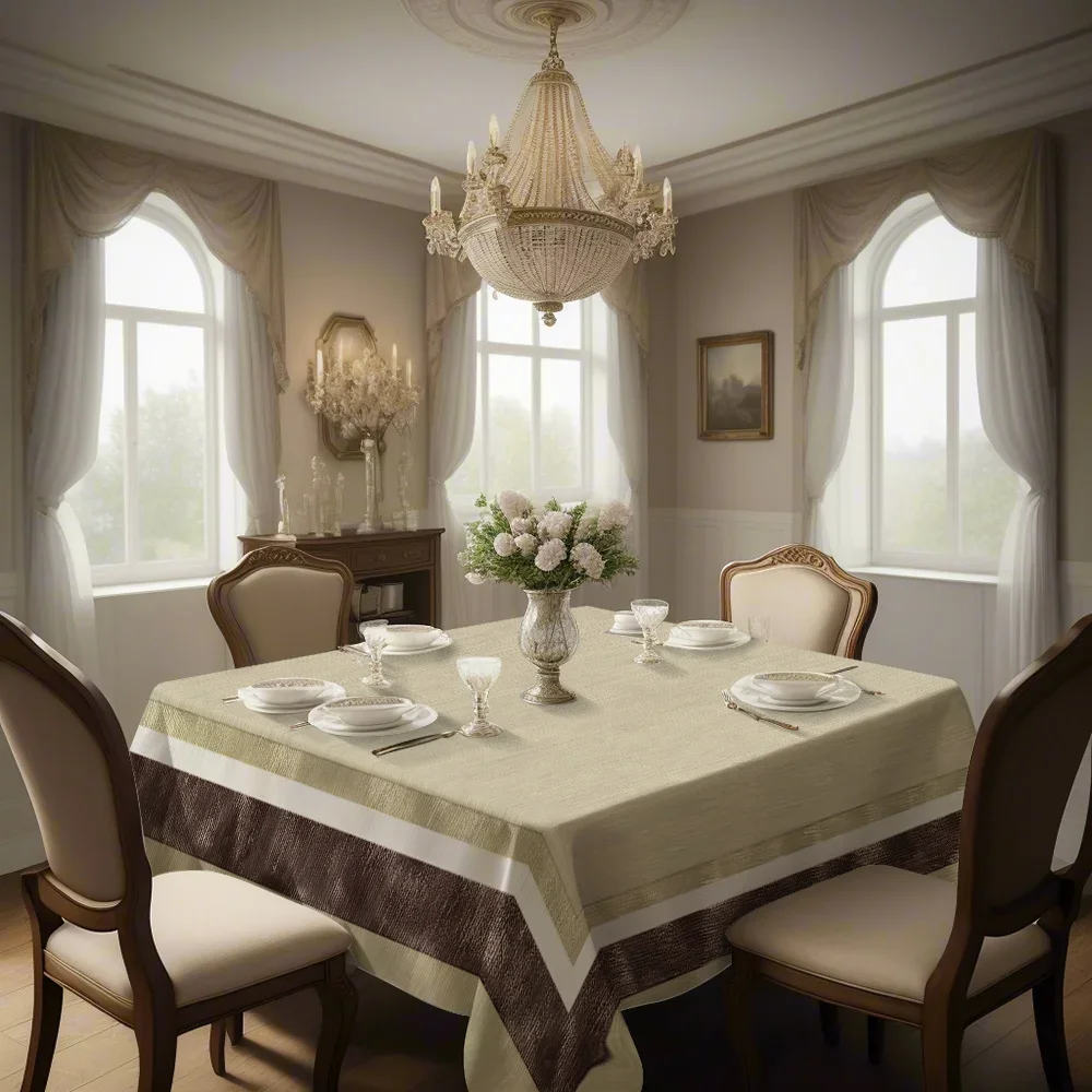 JIT, 1pc, simple printed pattern with classic nostalgic theme, new tablecloth, luxurious and high-end tablecloth yzb
