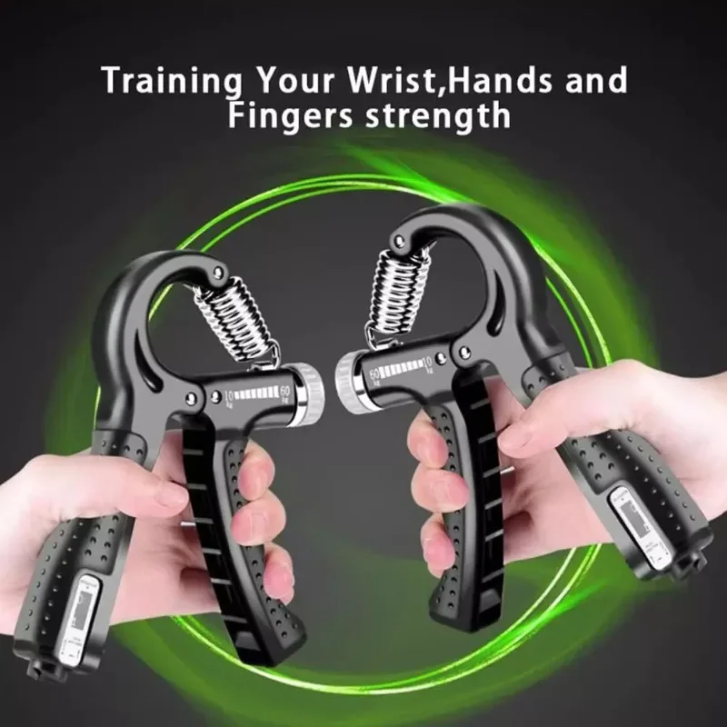 11~132lbs R-type Counting Hand Grip Adjustable Strength Apparatus Forearm Muscle Training Dynamometer Five Finger Rehabilitation