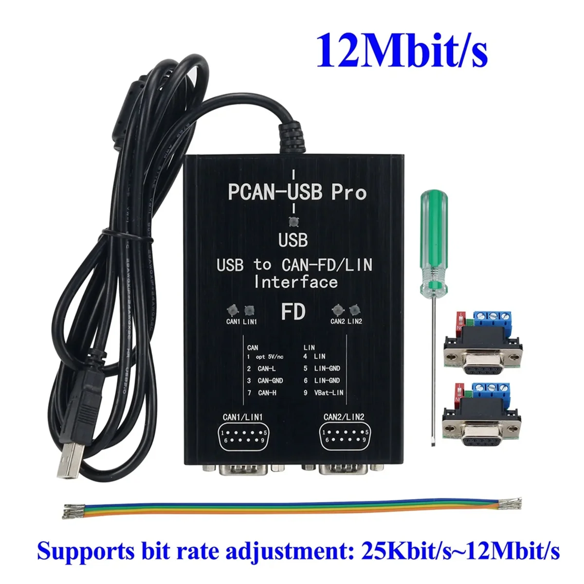 PCAN-USB Pro Lilineau PRO 12Mbit/S USB vers LilAdapter 2CH Lilineau Compatible avec IPEH-004061 pour PEAK