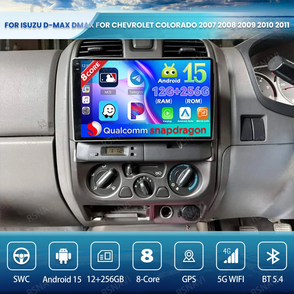 

Android 15 Car Radio For Isuzu D-Max DMAX For Chevrolet Colorado 2007 2008 2009 2010 2011 Autoradio DVD QLED 4G LTE Qualcomm GPS
