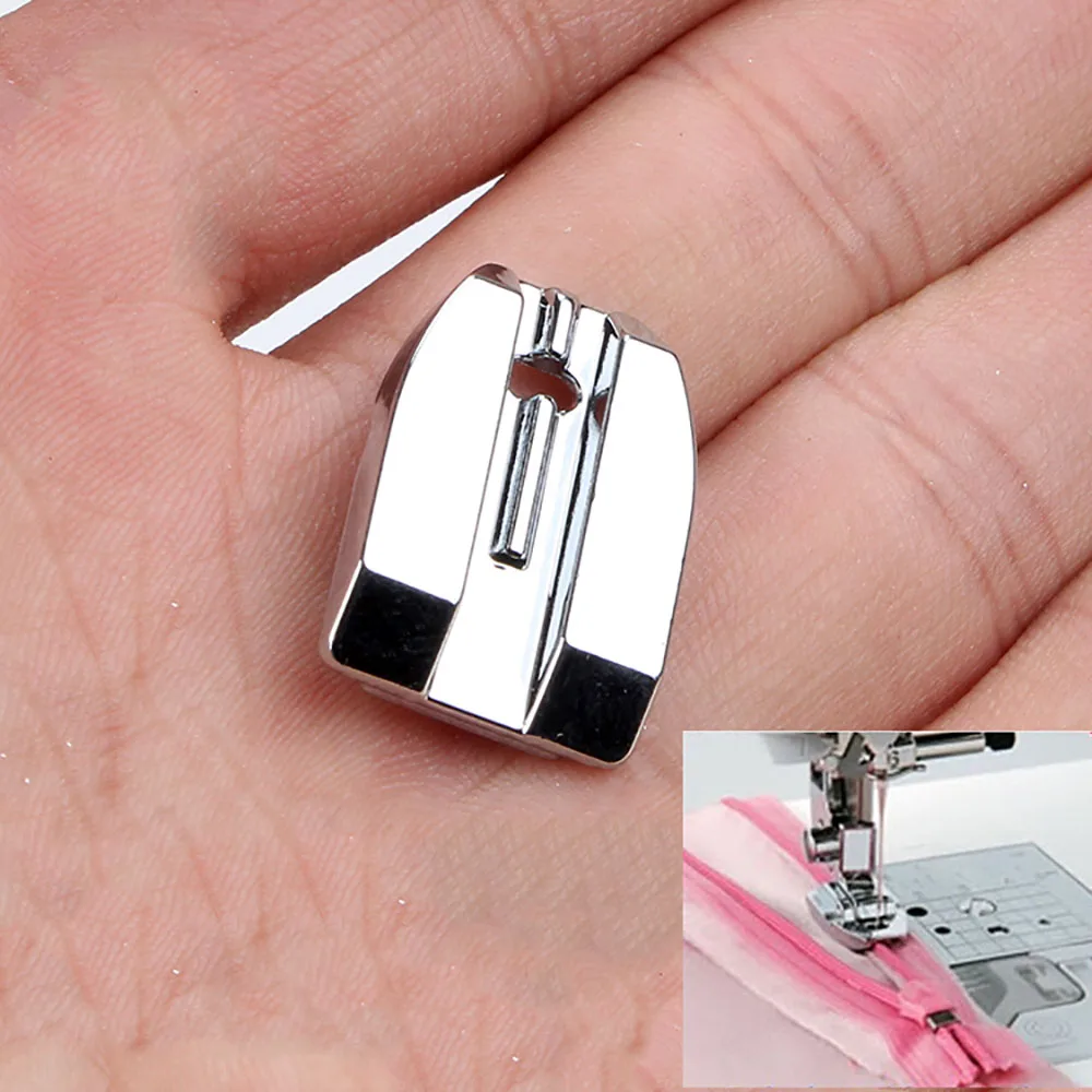 Zipper Presser Foot Feet Replacement Household Sewing Machine Parts Invisible Zip Presser Foots For Singe Brother Janome Toyota