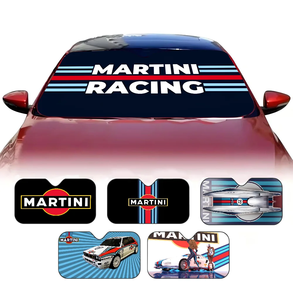 

Martini Racing Car Window Sun Shade Windshield Anti-UV Protection Front Rear Windshield Block Cover Visor Accessories