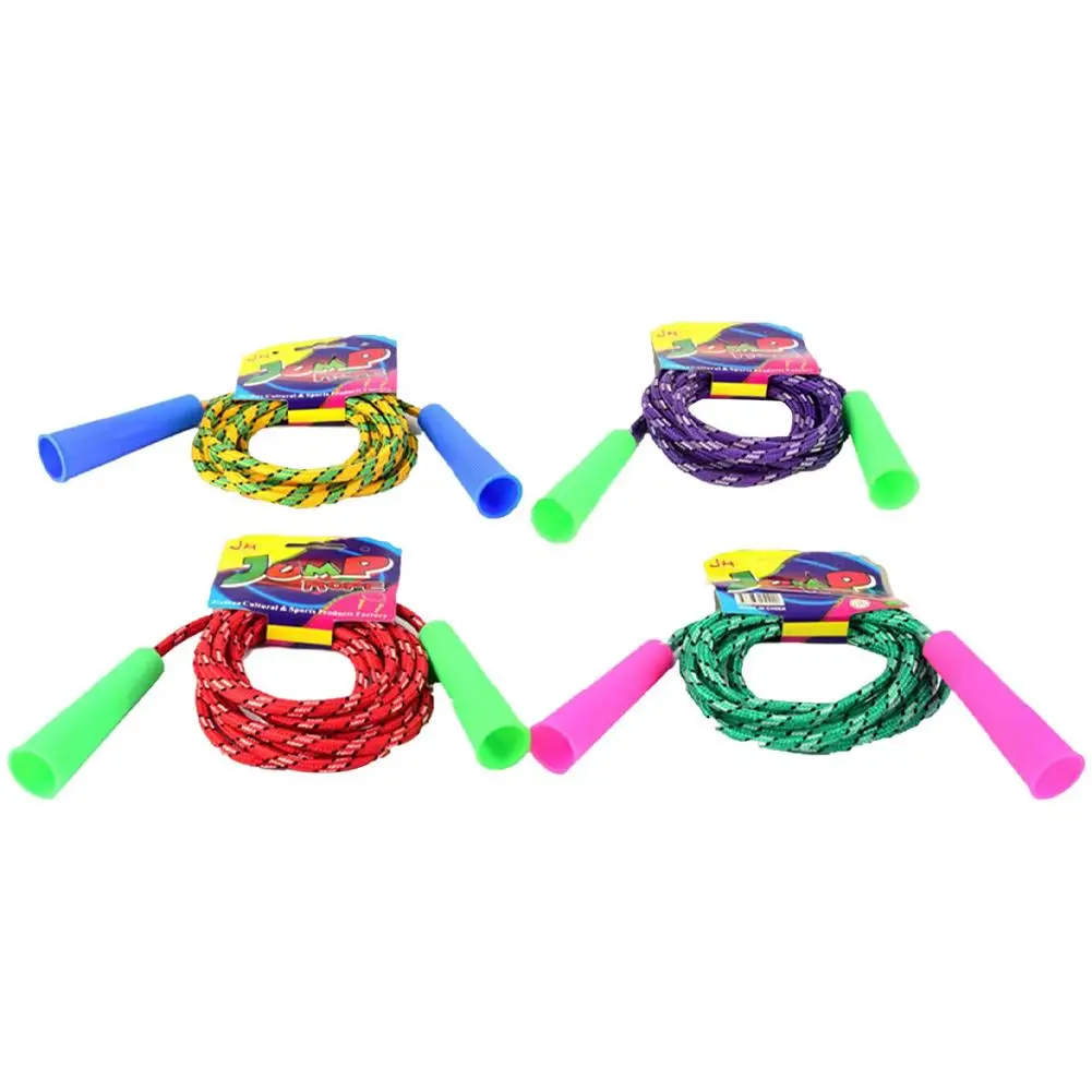 1PC Random Color Cotton Rubber Skipping Rope For Fitness Elementary School Cloth Braided Rope Fitness Student School Exercise