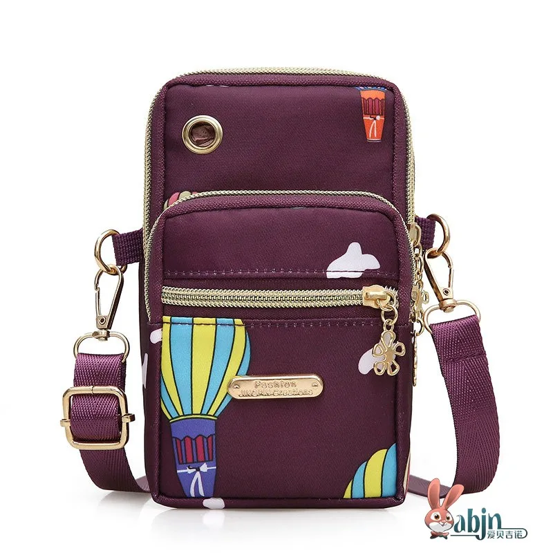 Crossbody Coin Purse Women's Bag for Business Mobile Phone Bag Hanging Neck Cloth Casual Square Bag Pure Color