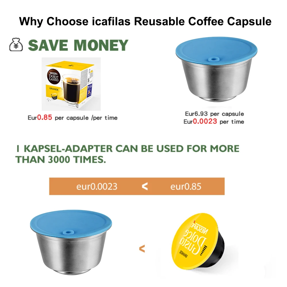 For Nescafe Dolce Gusto no Crema Coffee Filters Cup Refillable Reusable Dolci Gusto Tea Baskets Coffee Dripper Capsules