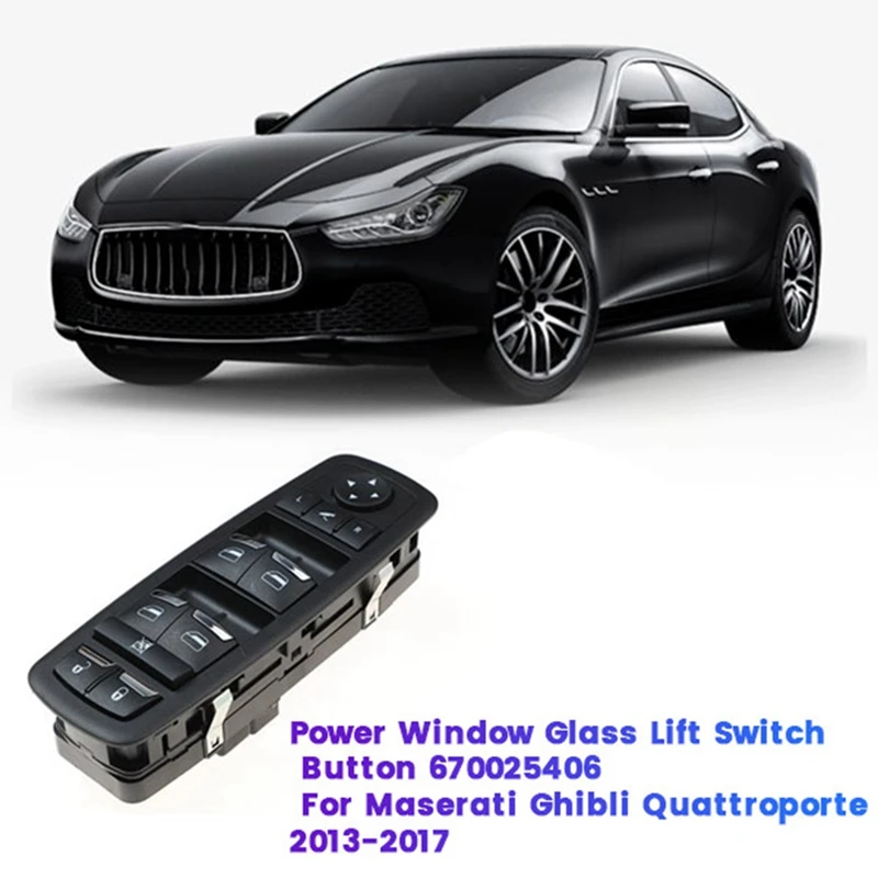 Bouton de commutation de lève-vitre électrique principal, 1 ensemble/4 pièces 670025406   Pour Maserati Ghibli Quattroporte 2013-2017 670097037