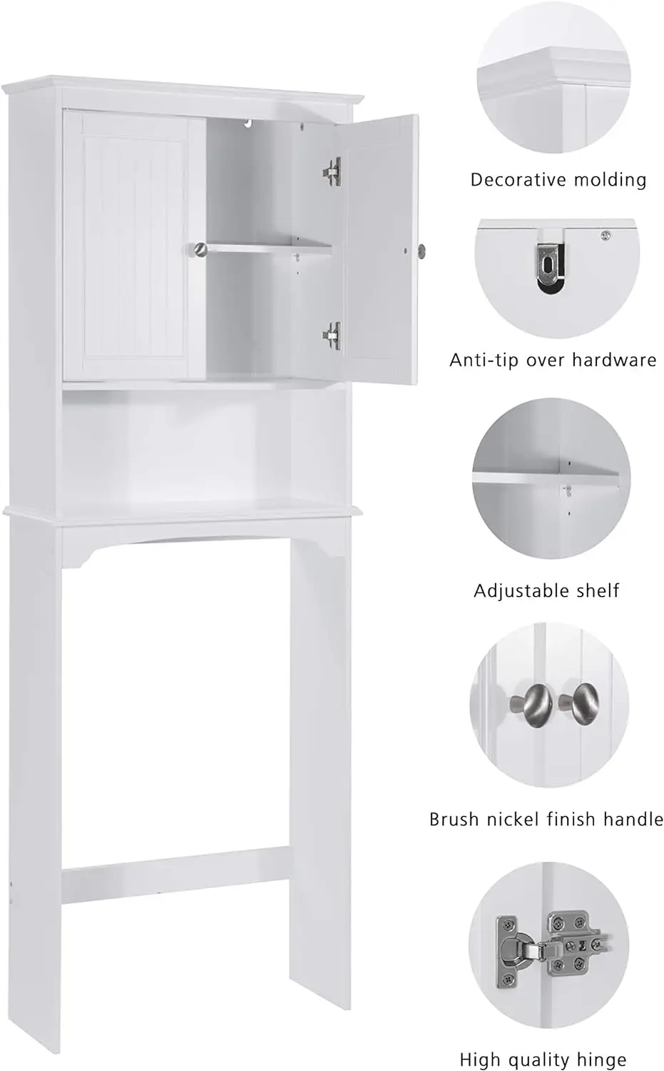 SPIRICH-meuble de rangement blanc, étagère à chaud au-dessus des toilettes, armoire de stockage à chaud évalué