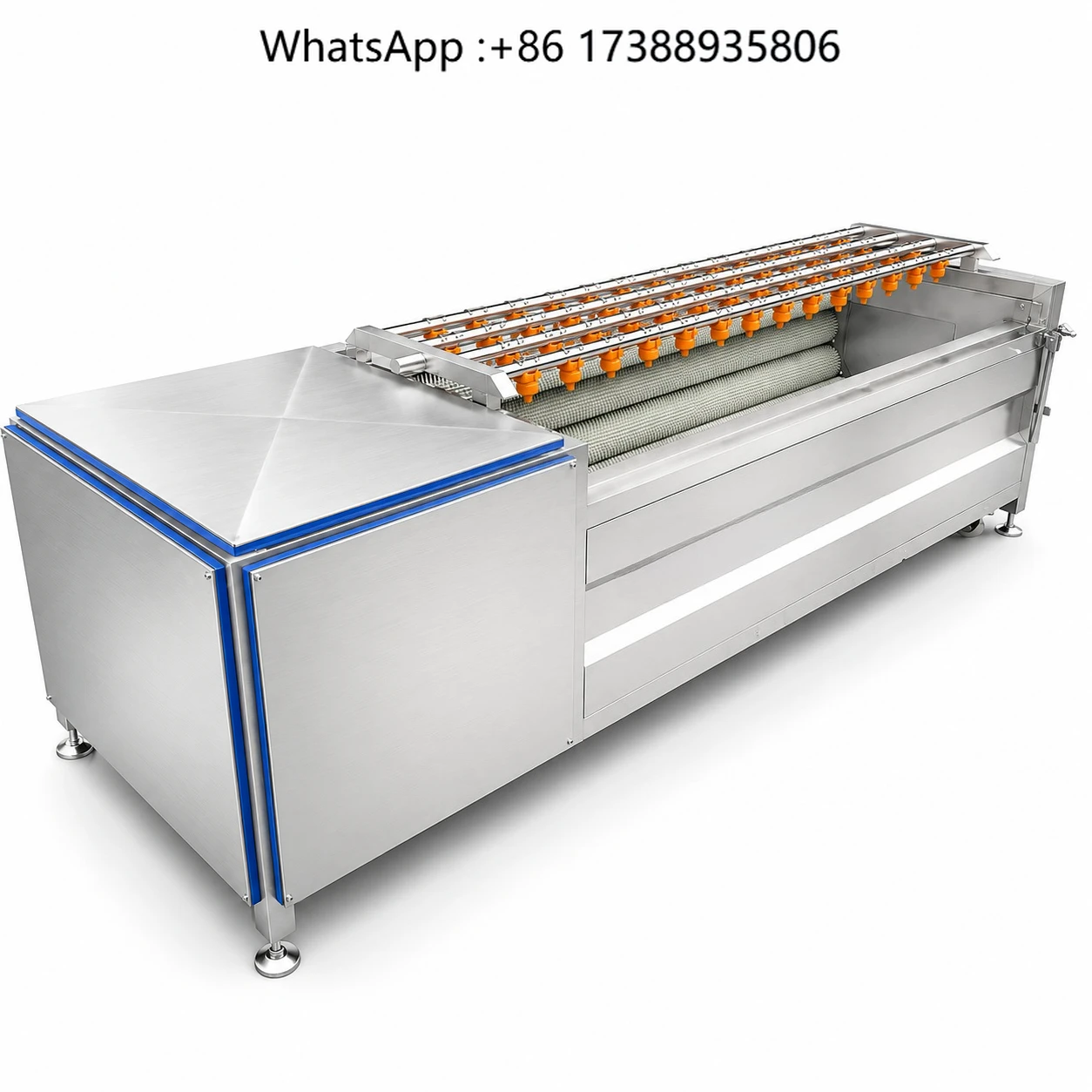 Commercial Motor-Driven Vegetable Fruit Washing Peeler Machine SUS 304 Food Grade Material CE Certified for Vegetable Processing