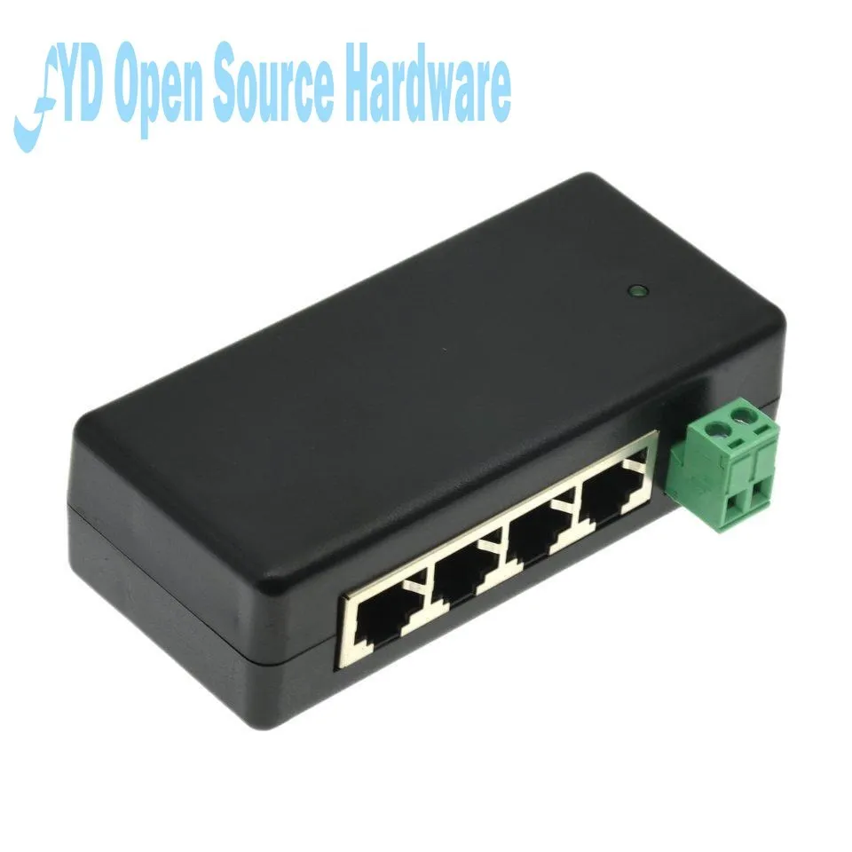 4 LAN Ports Passive Power Over Ethernet Module Injector DC 9-48V IP Camera Power Supply PoE Switch Adapter PoE Box