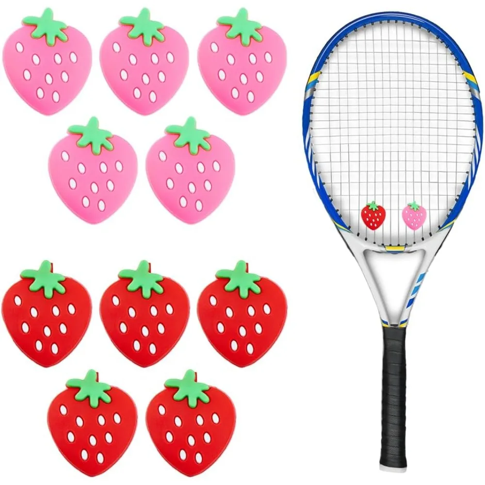 Tennis Dampener Strawberry Speech Shock Vibration Dampener Colorful Soft Racket Shock Absorber for Players