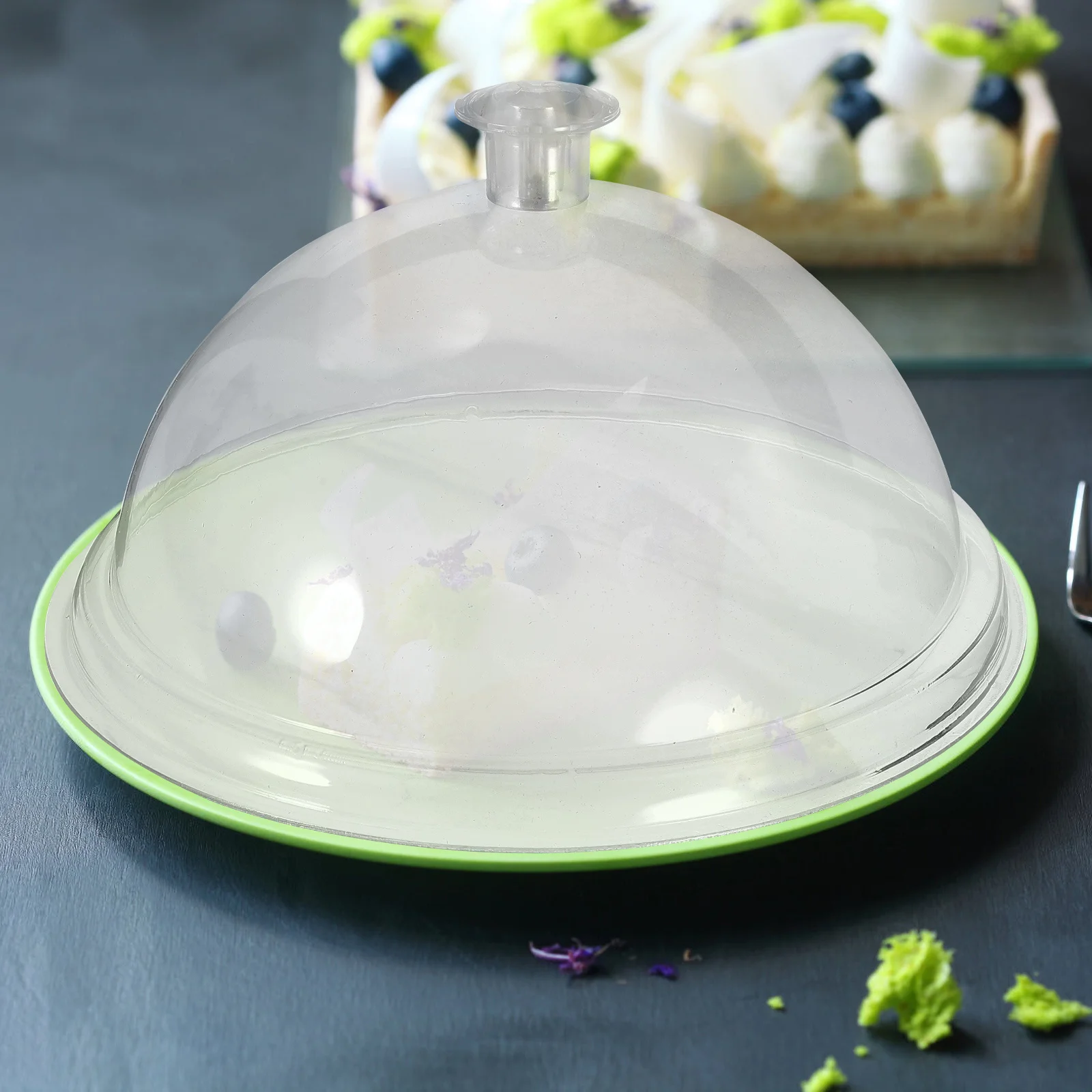 

2Pcs Food Covers Small Transparent Plastic Circle Design Anti-Fly Protector for Keeping Bugs Ants Flies Away Portable Cover