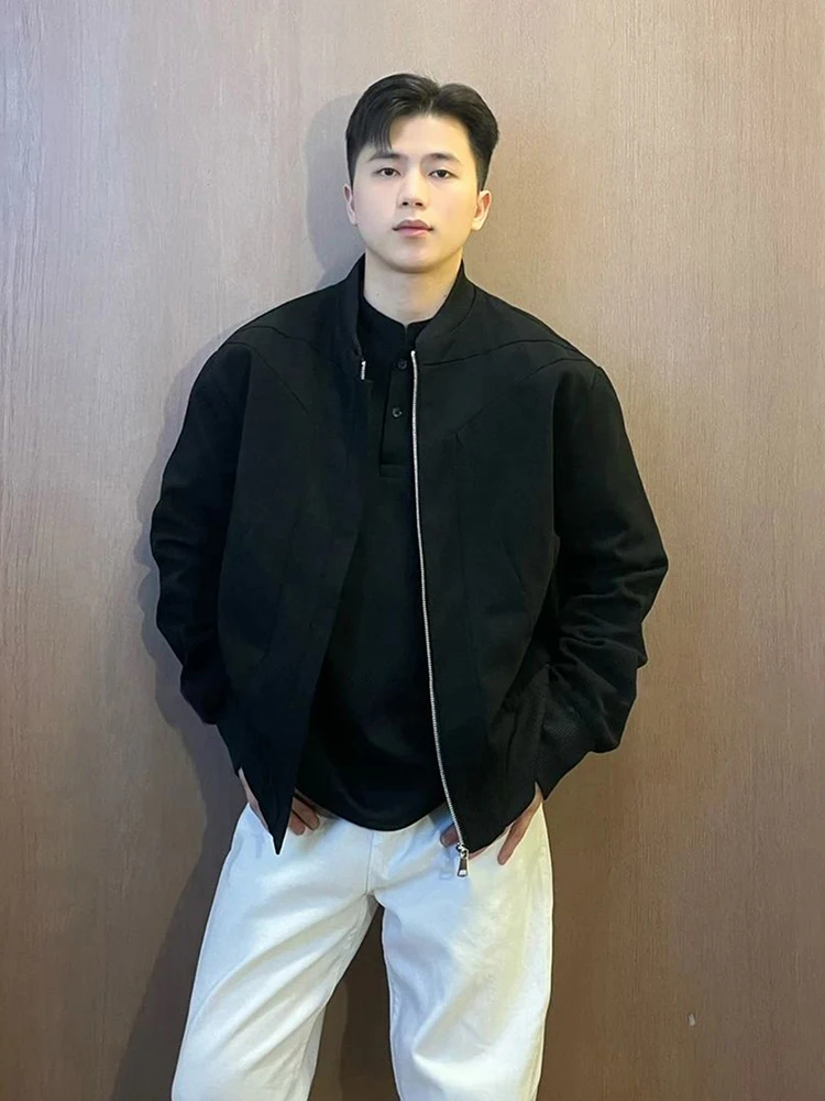 

Bla Deconstructed Pilot Jaet Men's ort Coat Hard Man Autumn Sle Baseball orm Loose Fit Water Waed Polyester Fiber