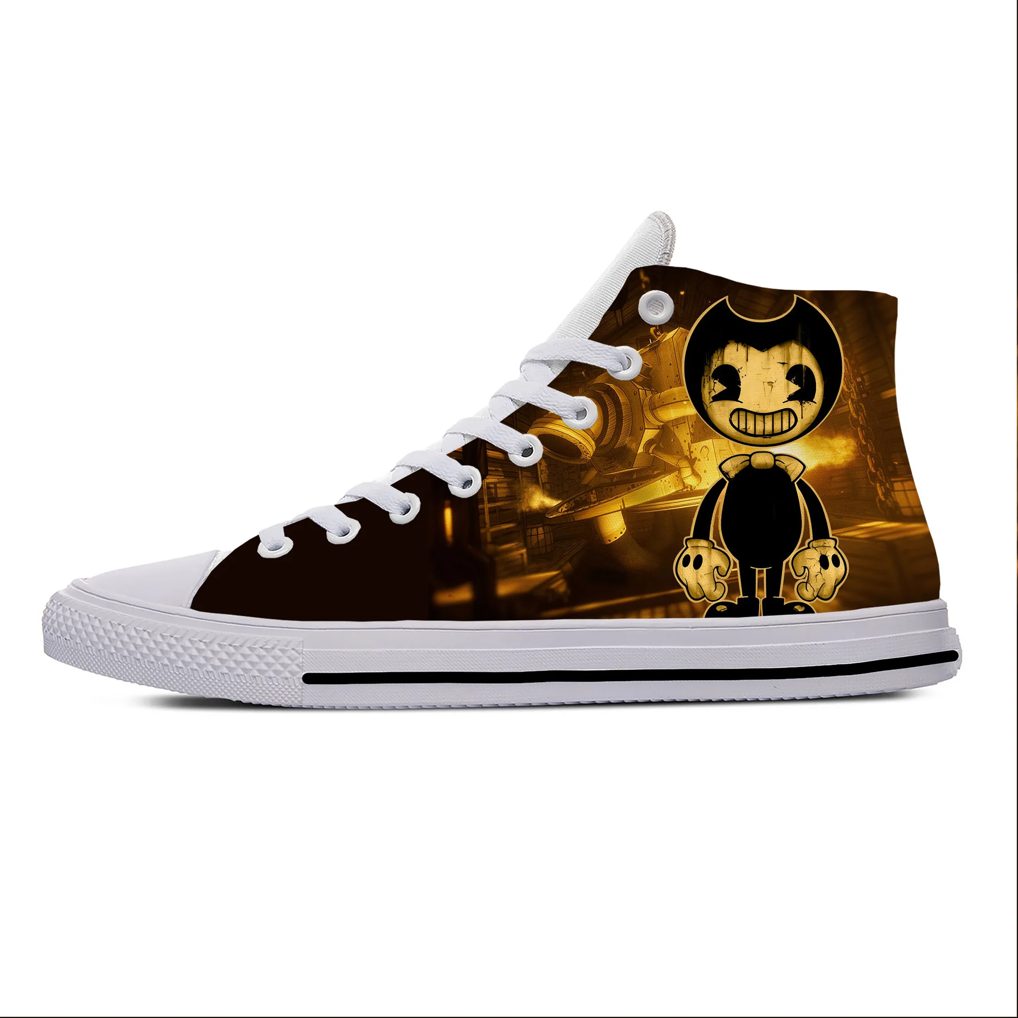 Hot Summer Anime Cartoon Manga Game Bendy Cute Funny Casual Shoes High Top Lightweight Board Shoes Breathable Men Women Sneakers