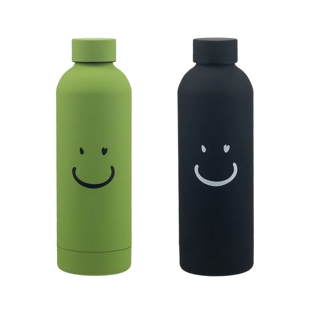 

D2 Frosted Stainless Steel Water Bottle Cup Vacuum Insulated Travel Thermal Mug for Car Keep Hot Cold Smooth Rubber Surface Gift