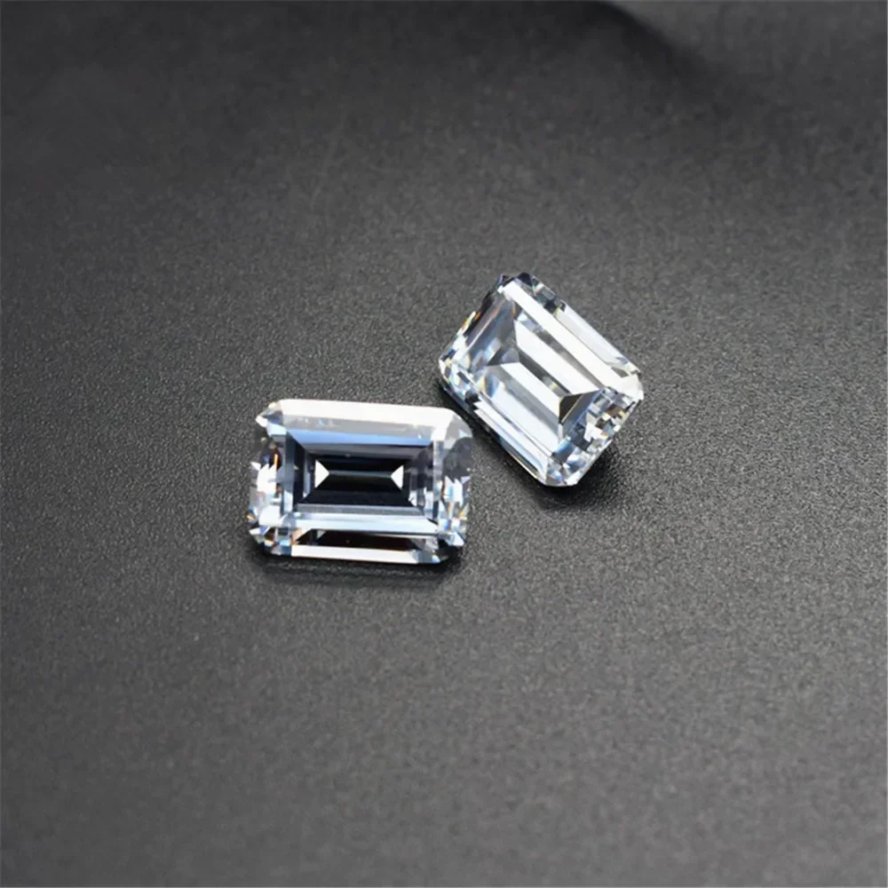Grade AAA Rectangle Faceted Cubic Zirconia Emerald Cut Cubic Zirconia Multiple Sizes to Choose
