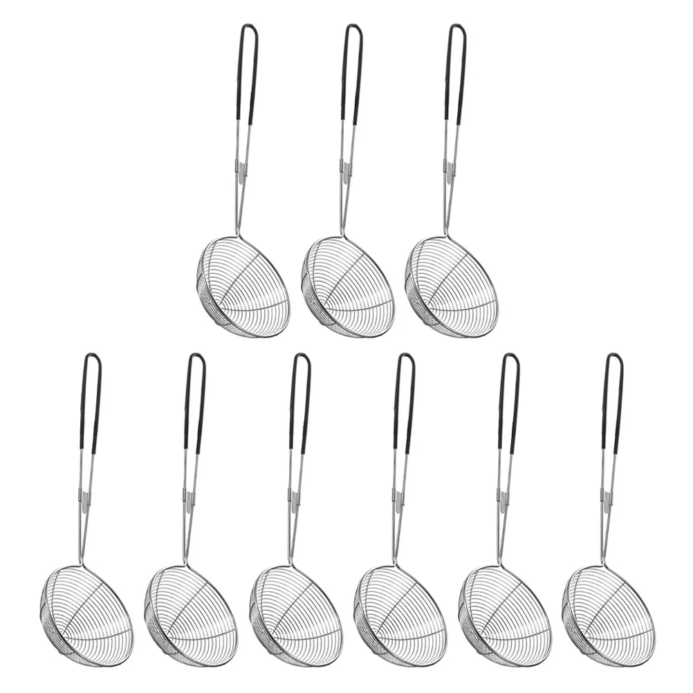 

9pcs Stainless Steel Filter Spoons Multifunctional Kitchen Tools Oil Milk Tea Strainers For Home Restaurant Use