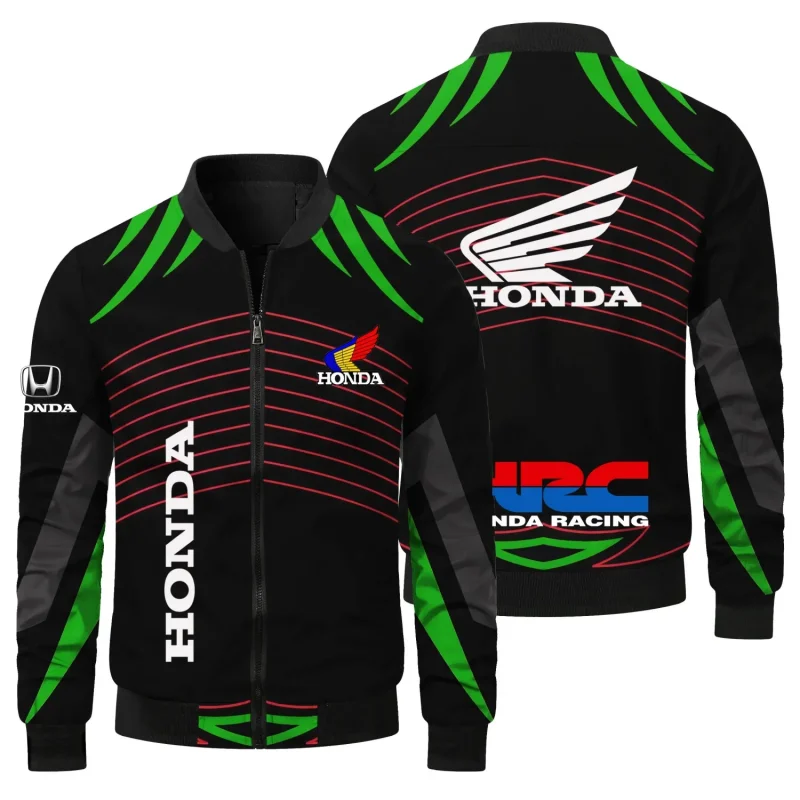 

2026 New Honda Racing Jacket 3D Print Stand-Up Collar Outerwear Windproof Riding Shirt for Men and Women Motorcycle Gear