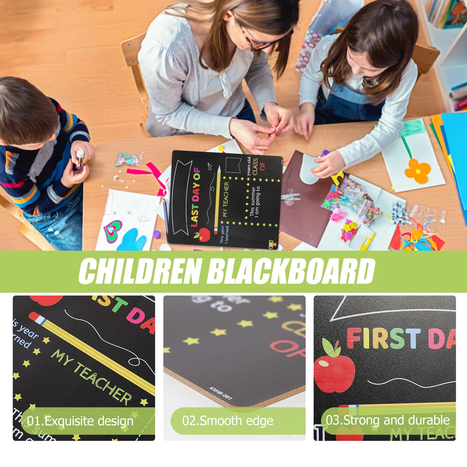 Double Sided Blackboard Lightweight Kids School Board Smooth Edges Back To School Season Chalkboard Children Accessory