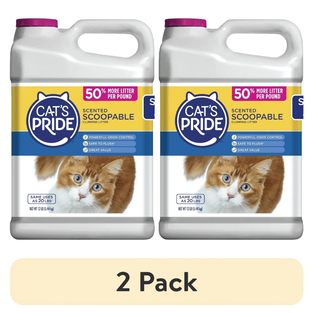

(2 pack) Scented Scoopable Cat Litter, 12 lb Jug