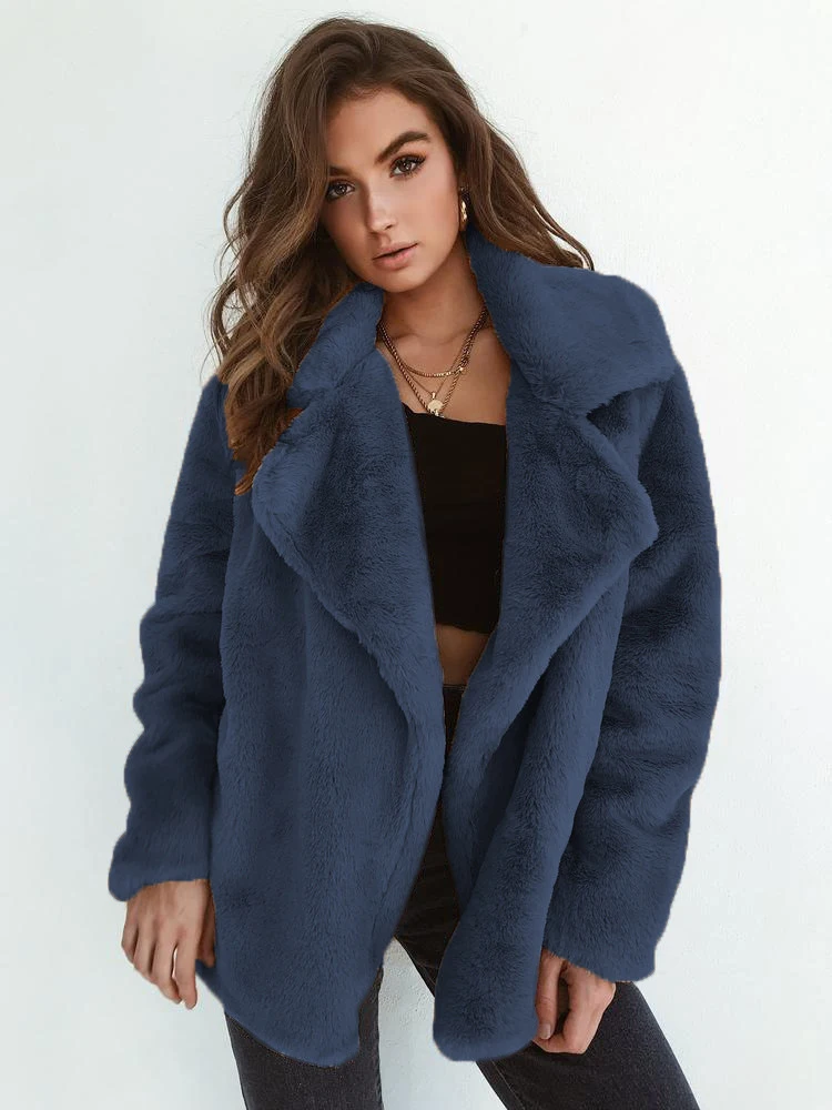 Oversized Plush Coat Women Winter Warm Thick Fluffy Jacket Vintage Loose Teddy Overcoat Ladies Sexy Party Fur Coats Streetwear