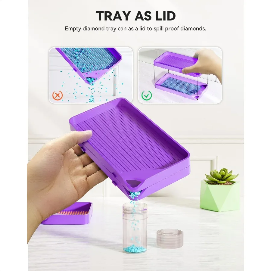 10Piece Interlocking Diamond Art Trays Kits for Adults Stackable Diamond Painting Accories and Tools