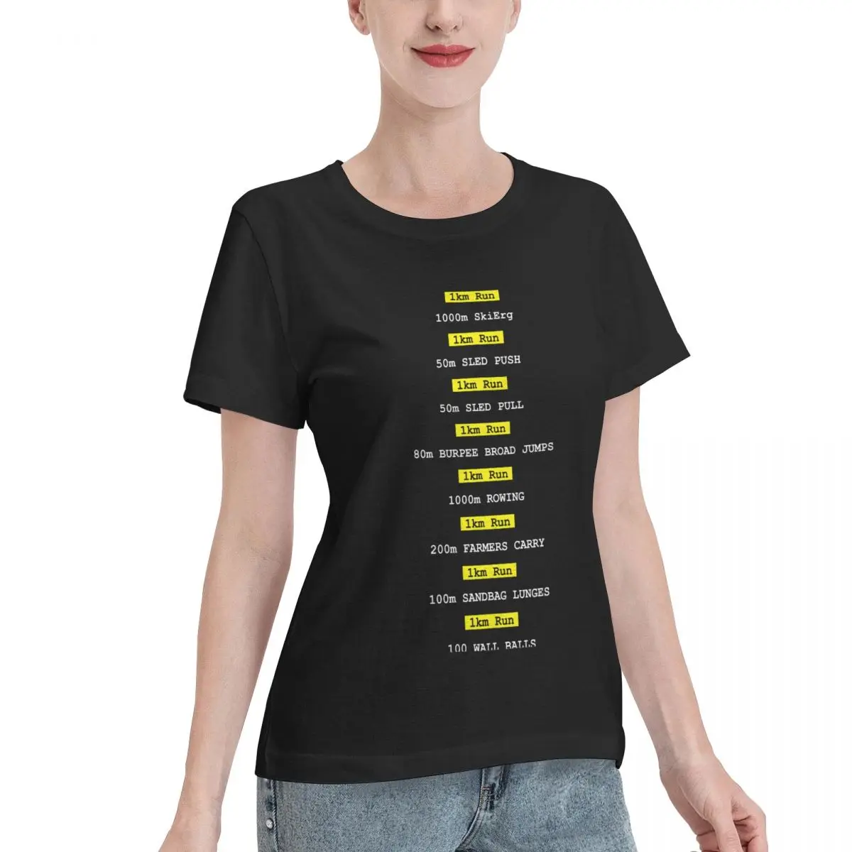 Go To Top Hyrox Fitness Race Women's T-shirt French Style Wholesale Blank Tee