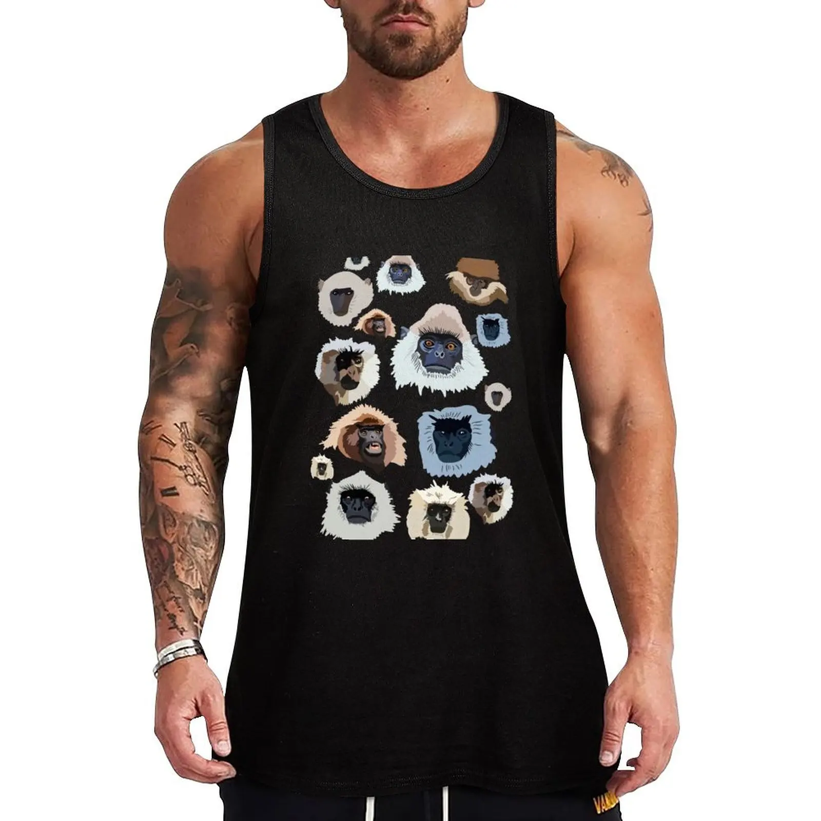 G is for Grey Langur Tank Top Abstract Print Tank Top Casual Graphic Sleeveless
