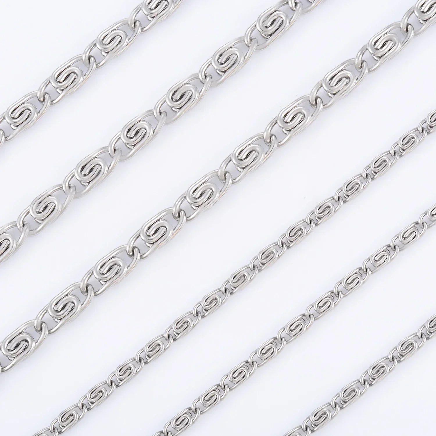 قلادة من الفولاذ المقاوم للصدأ Yadreva-Figaro ، لون فضي ، سلسلة مارينر ، قلادات حلزونية ، مجوهرات هيب بوب