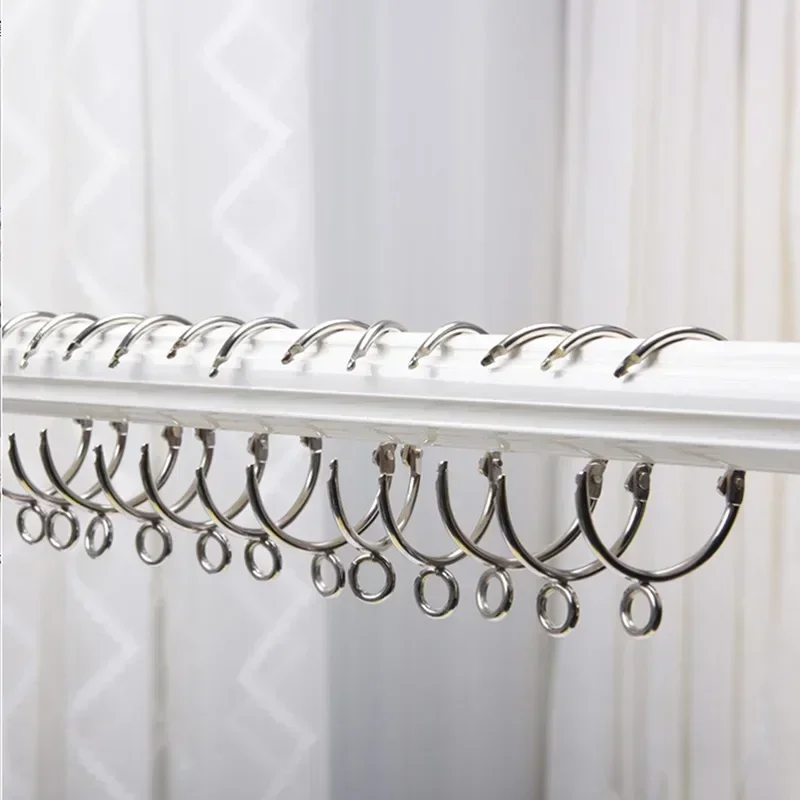 10Pcs 38MM Metal Curtain Rings Hanging Hooks for Curtains Rods Pole Voile Heavy Duty