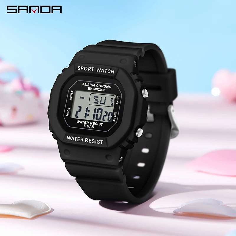 SANDA Sports Watch Men And Women Couple Waterproof Military Watch Vibration Fashion Analog Digital Alarm clockElectronic Watch