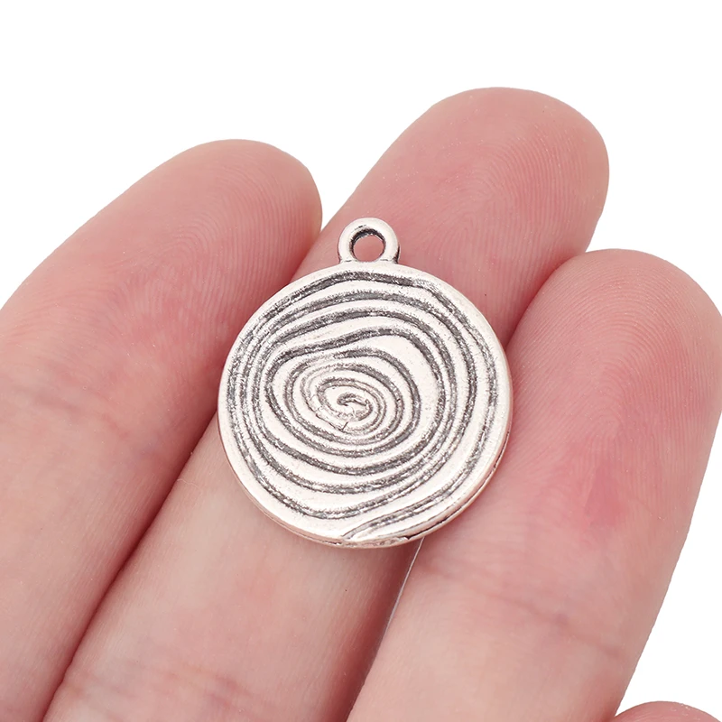 10 x Tibetan Silver Double Sided Vortex Spiral Round Circle Charms Pendants for DIY Necklace Bracelet Jewelry Making Accessories