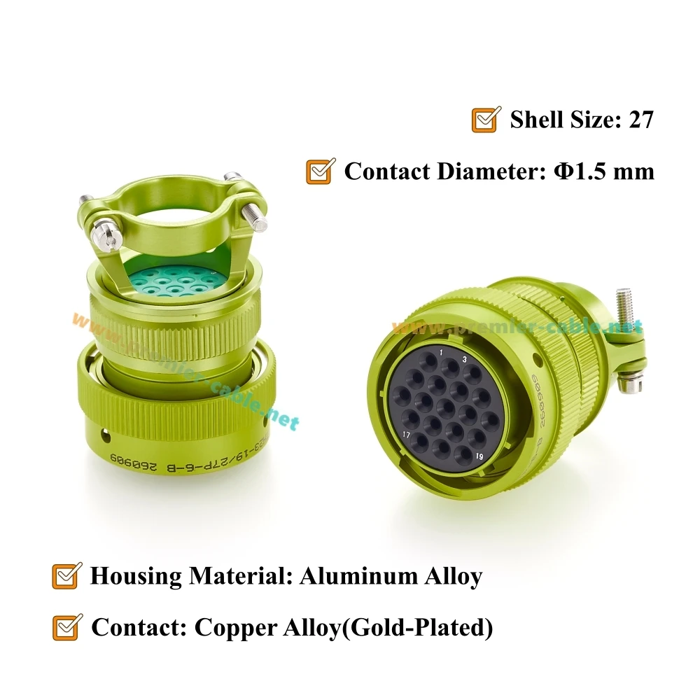 ZH23 Series 19 Pin Female Bayonet Connector, Shell Size 27, ZH23-19/27P-6-B, СНЦ23-19/27P-6-B, SNTs23-19/27R-6-V