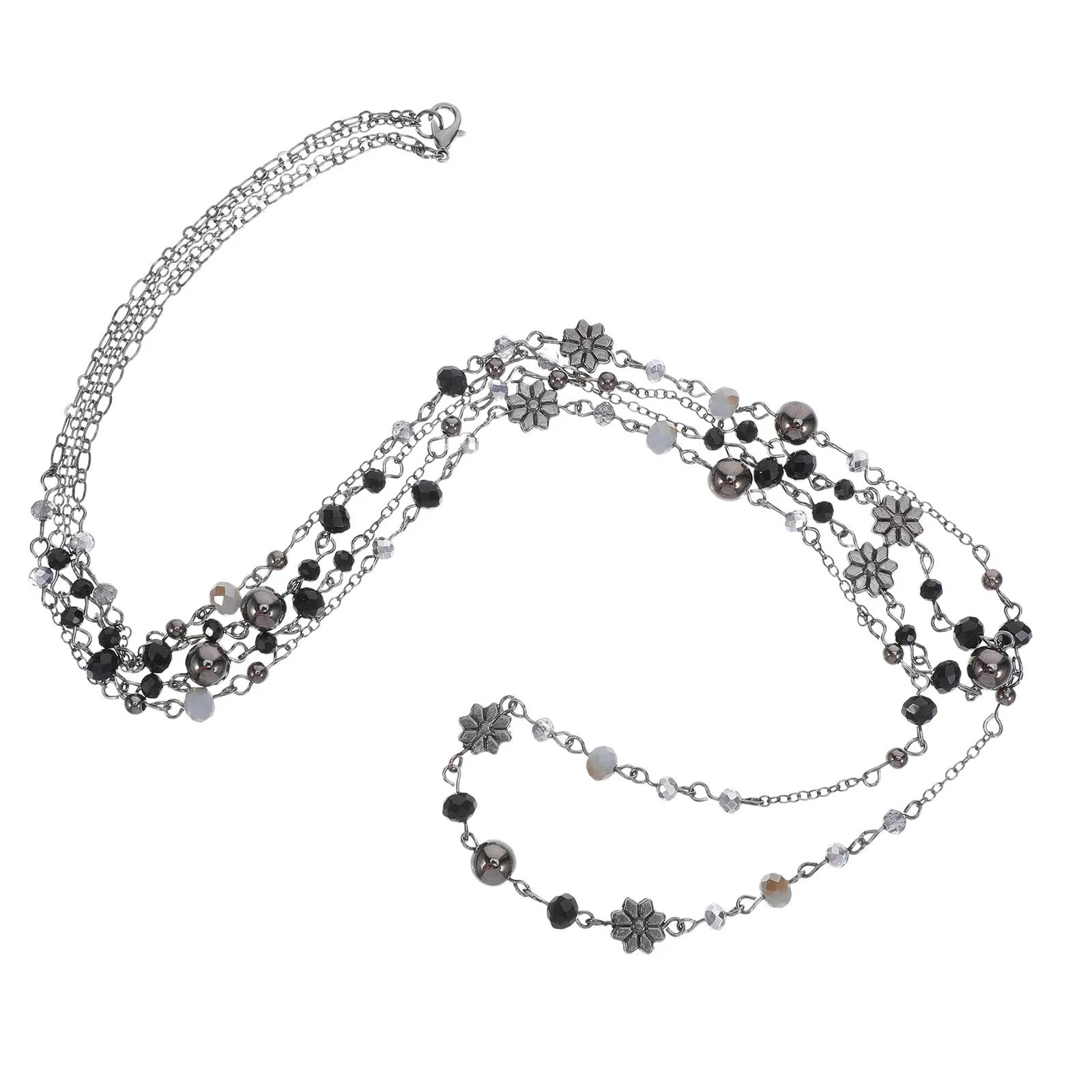 

Long Layered Necklace for Women Boho Beaded Multi Chain Vintage Flower Pendant Fashion Jewelry Christmas Birthday Gift Idea